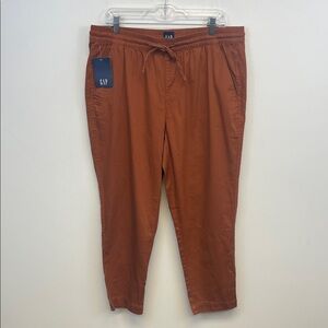 GAP Brown Relaxed Fit Trouers Elastic Waist and tie front Size L
